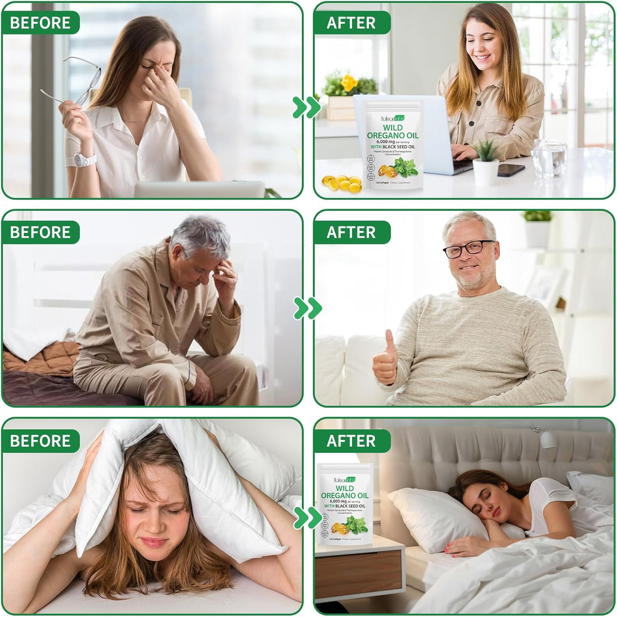 2 in 1 Oil of Oregano with Black Seed Oil Softgels