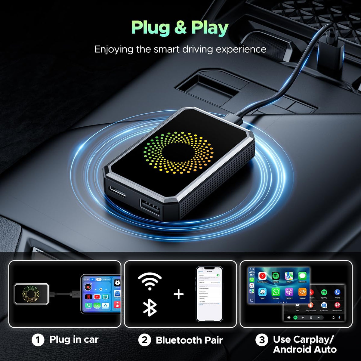 3-In-1 Wireless Carplay Adapter
