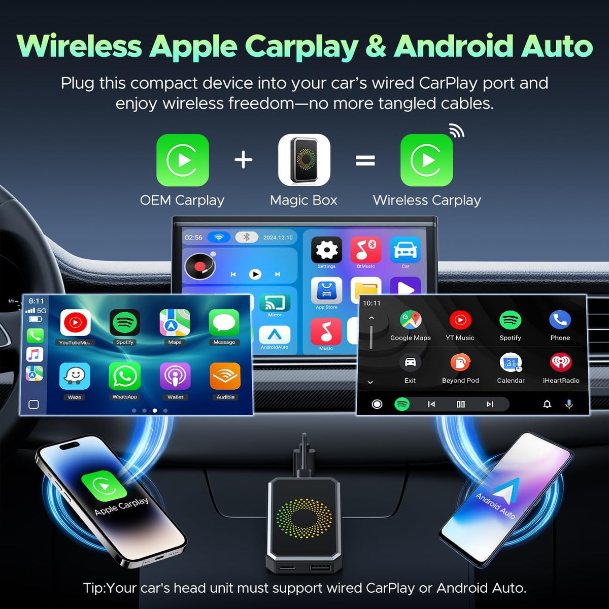 3-In-1 Wireless Carplay Adapter