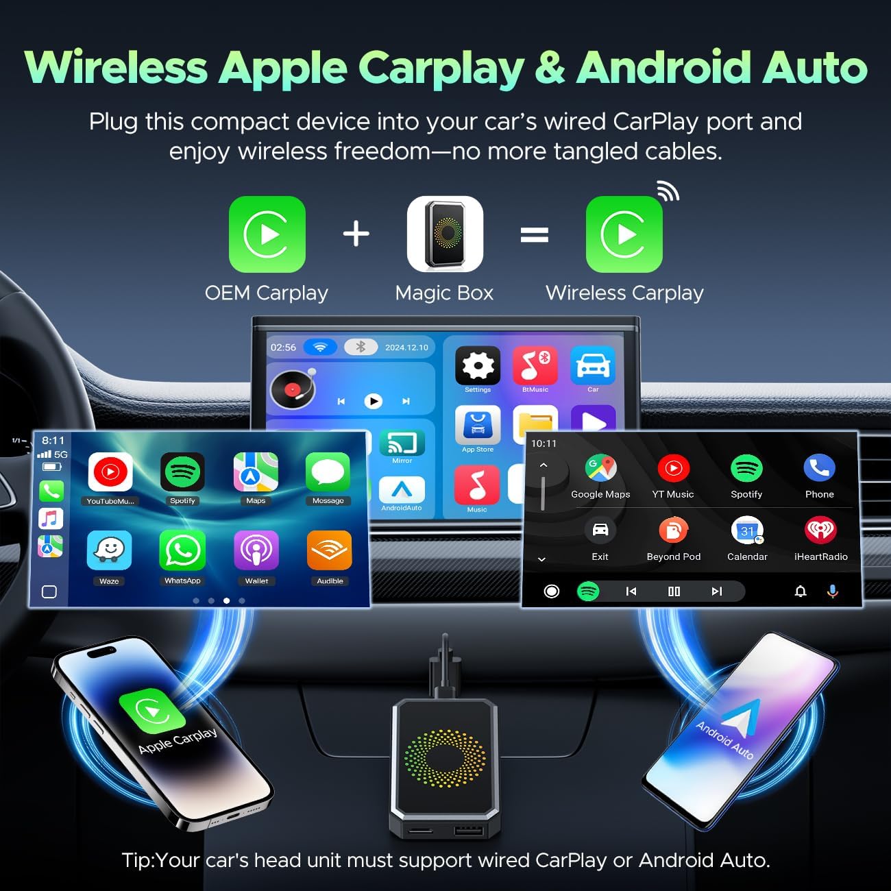 3-In-1 Wireless Carplay Adapter
