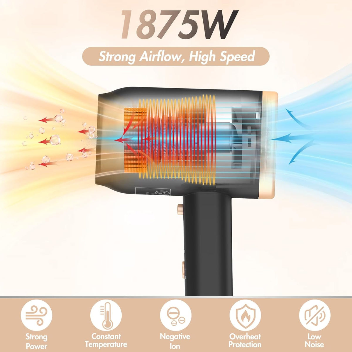 Aneikin Hair Dryer with Diffuser and Concentrator